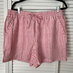 Tommy Bahama NWT ocean surf hr easy short Linen red and white stripes size L